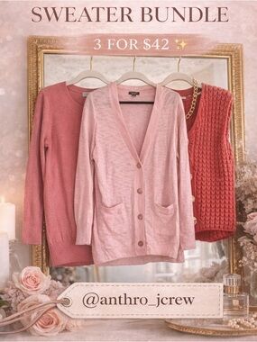 Talbots Pink Sweater Bundle - Rose, Blush & Coral